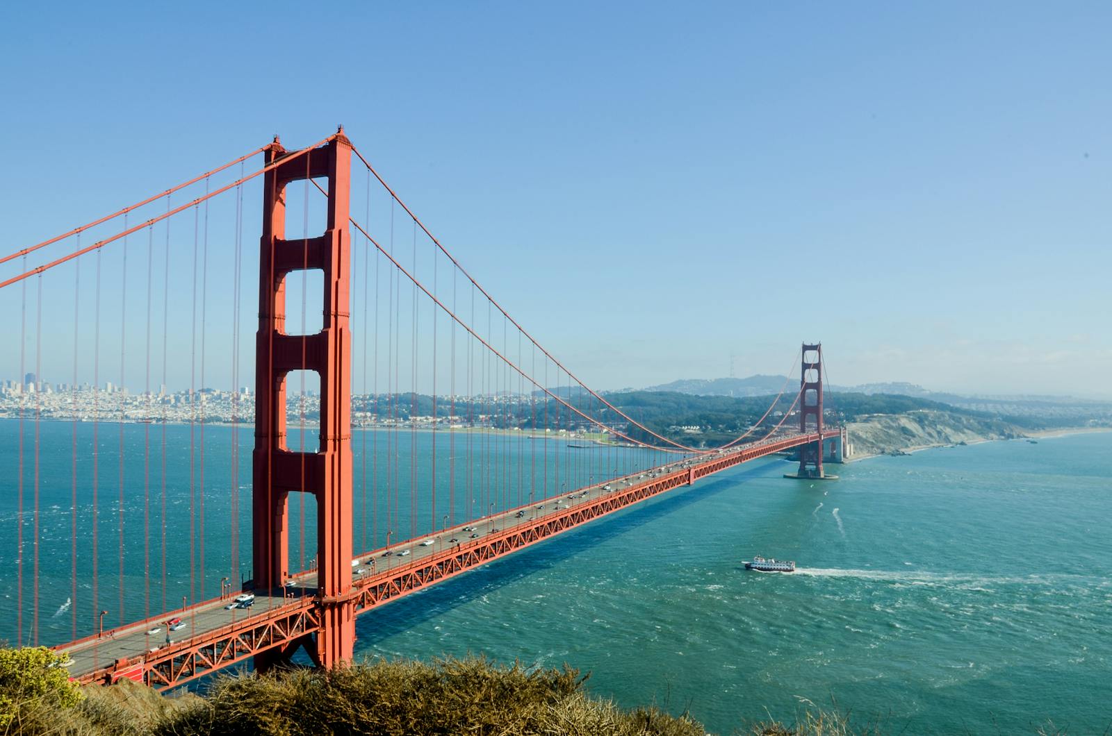 Golden Gate Bridge, San Francisco Bay en Enero